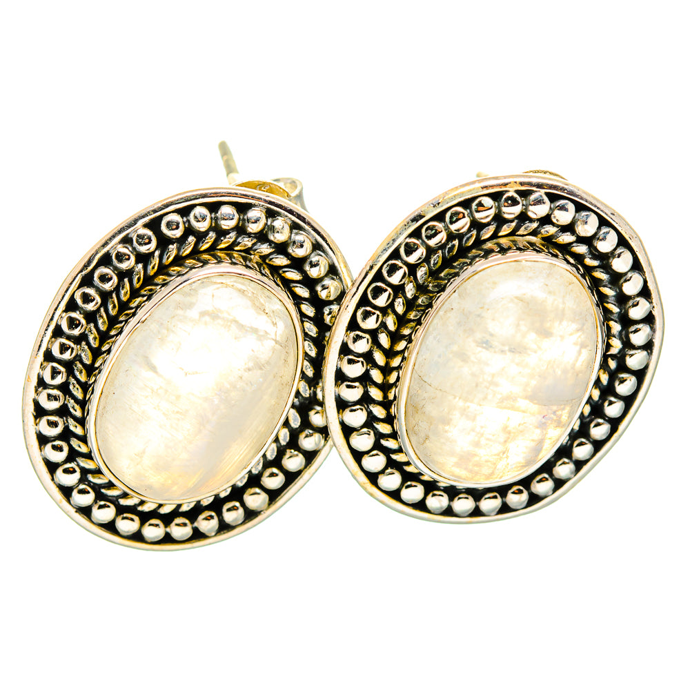 Rainbow Moonstone Earrings handcrafted by Ana Silver Co - EARR420000