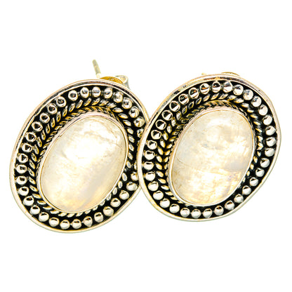 Rainbow Moonstone Earrings handcrafted by Ana Silver Co - EARR420000