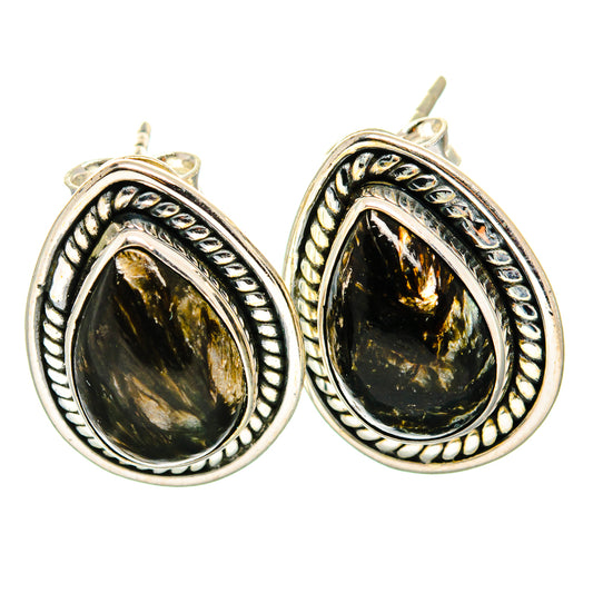 Golden Seraphinite Earrings handcrafted by Ana Silver Co - EARR420005