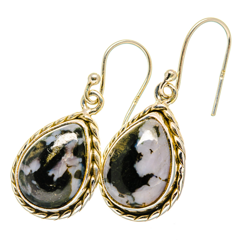 Gabbro Stone Earrings handcrafted by Ana Silver Co - EARR420012 - Photo 2