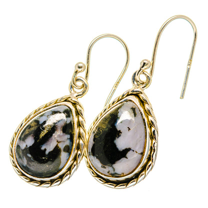 Gabbro Stone Earrings handcrafted by Ana Silver Co - EARR420012 - Photo 2