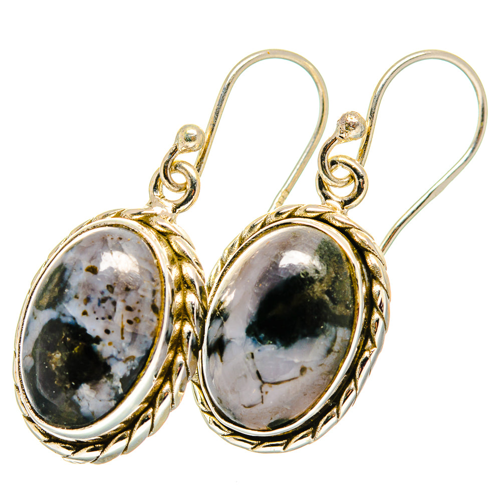 Gabbro Stone Earrings handcrafted by Ana Silver Co - EARR420014 - Photo 2