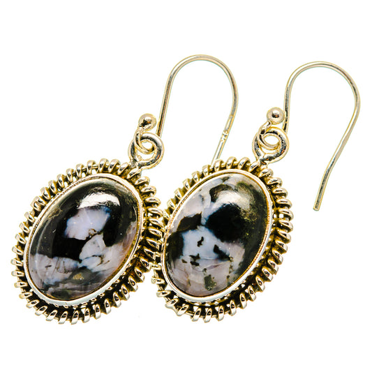 Gabbro Stone Earrings handcrafted by Ana Silver Co - EARR420017 - Photo 2