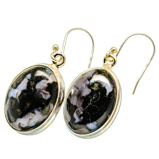 Gabbro Stone Earrings handcrafted by Ana Silver Co - EARR420018 - Photo 2