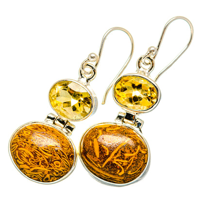 Palm Wood Jasper Earrings handcrafted by Ana Silver Co - EARR420020