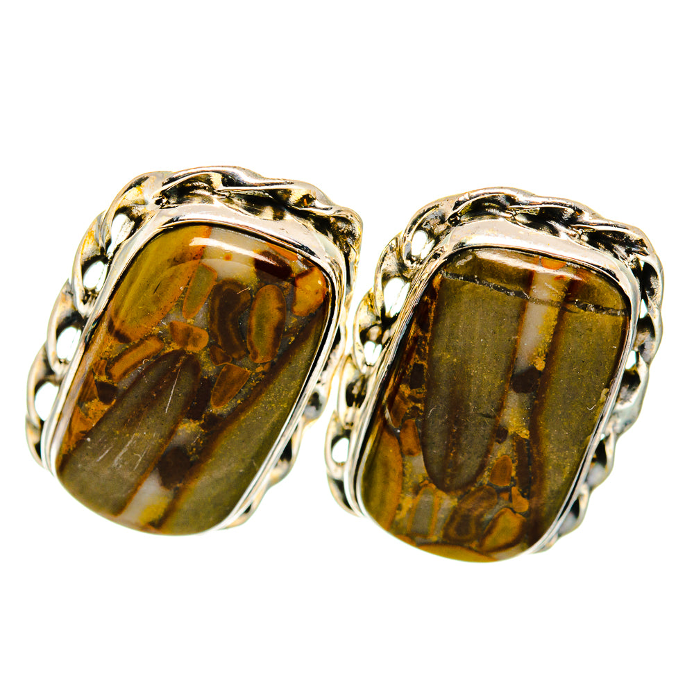 Bamboo Jasper Earrings handcrafted by Ana Silver Co - EARR420028