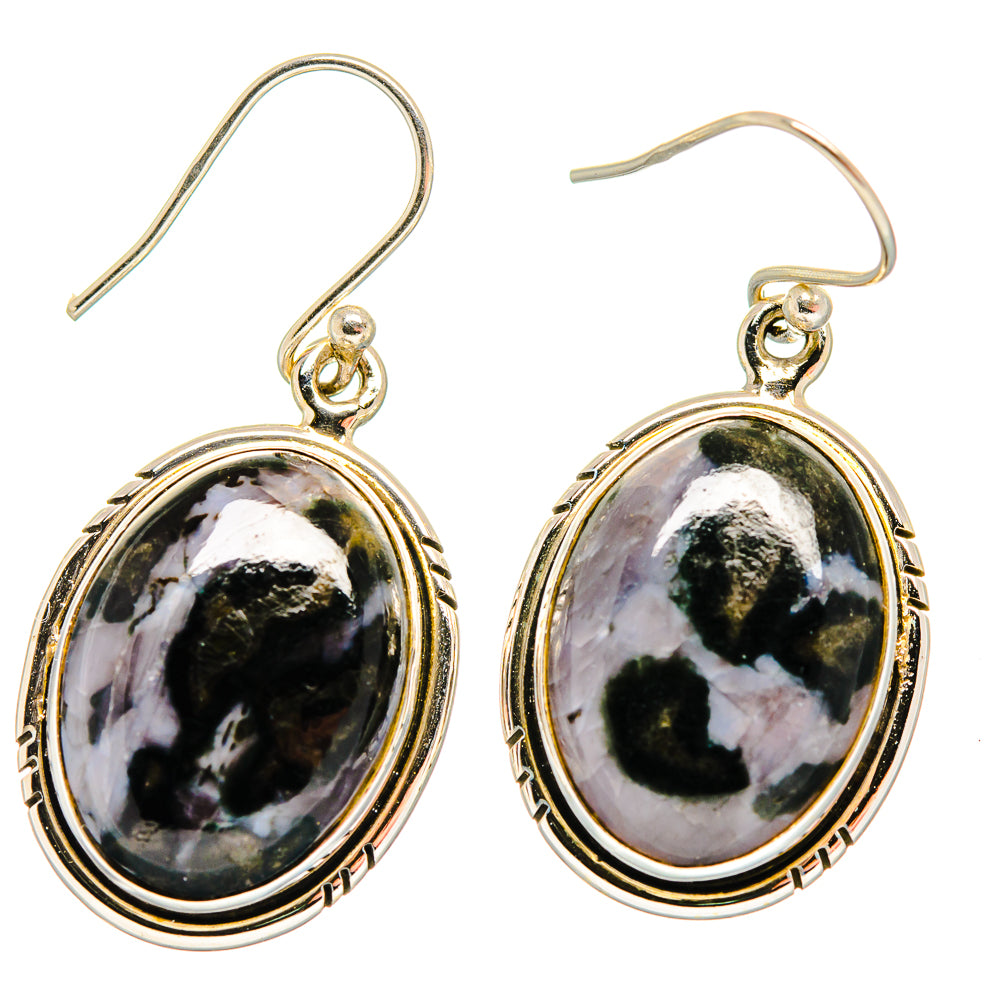 Gabbro Stone Earrings handcrafted by Ana Silver Co - EARR420045 - Photo 2