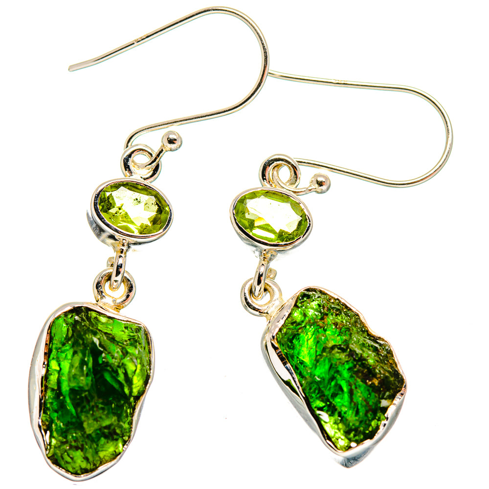 Chrome Diopside Earrings handcrafted by Ana Silver Co - EARR420053