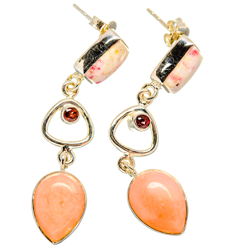 Pink Opal Earrings handcrafted by Ana Silver Co - EARR420061