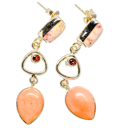 Pink Opal Earrings handcrafted by Ana Silver Co - EARR420061