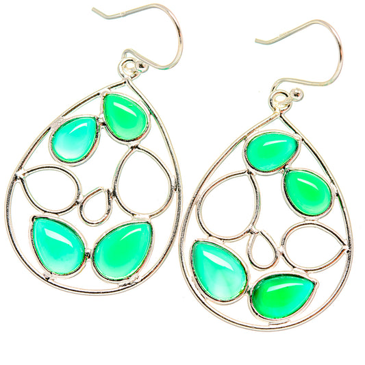 Green Onyx Earrings handcrafted by Ana Silver Co - EARR420073