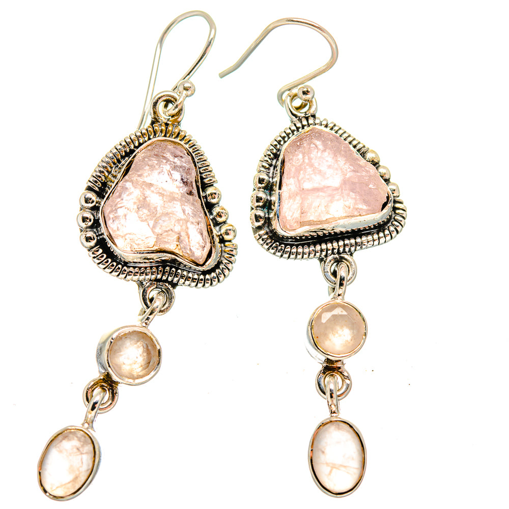 Rose Quartz Earrings handcrafted by Ana Silver Co - EARR420078