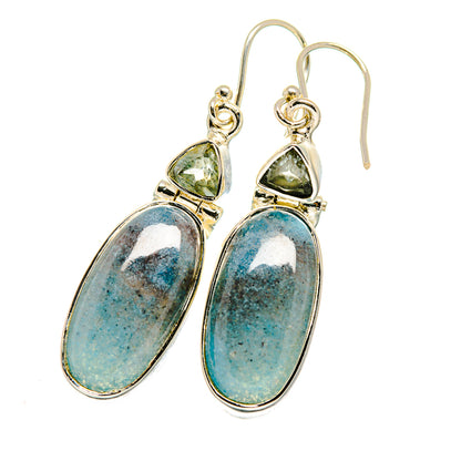 Blue Agate Earrings handcrafted by Ana Silver Co - EARR420081