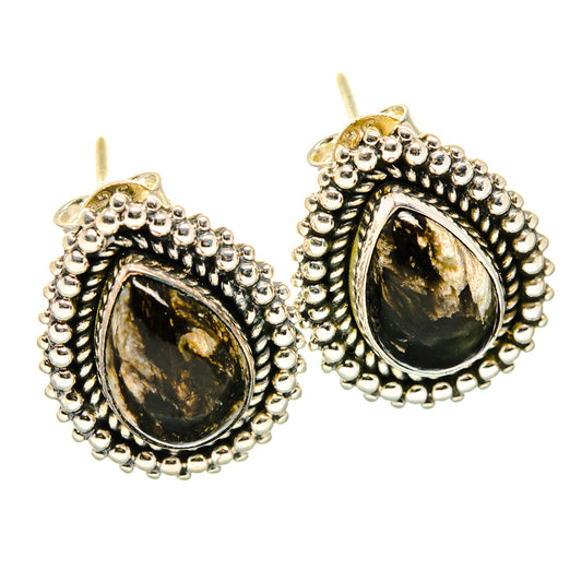 Golden Seraphinite Earrings handcrafted by Ana Silver Co - EARR420086