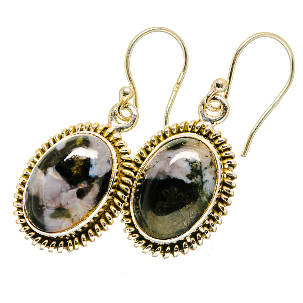Gabbro Stone Earrings handcrafted by Ana Silver Co - EARR420092 - Photo 2