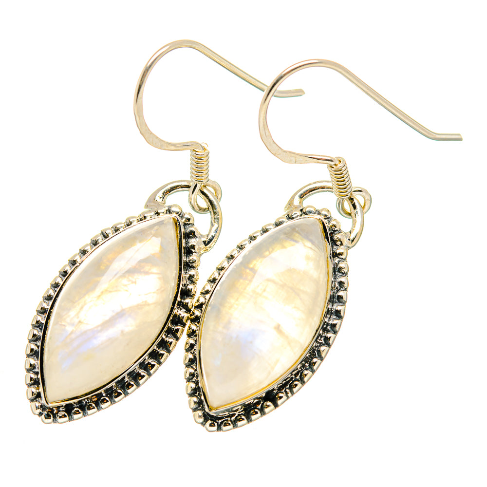 Rainbow Moonstone Earrings handcrafted by Ana Silver Co - EARR420095
