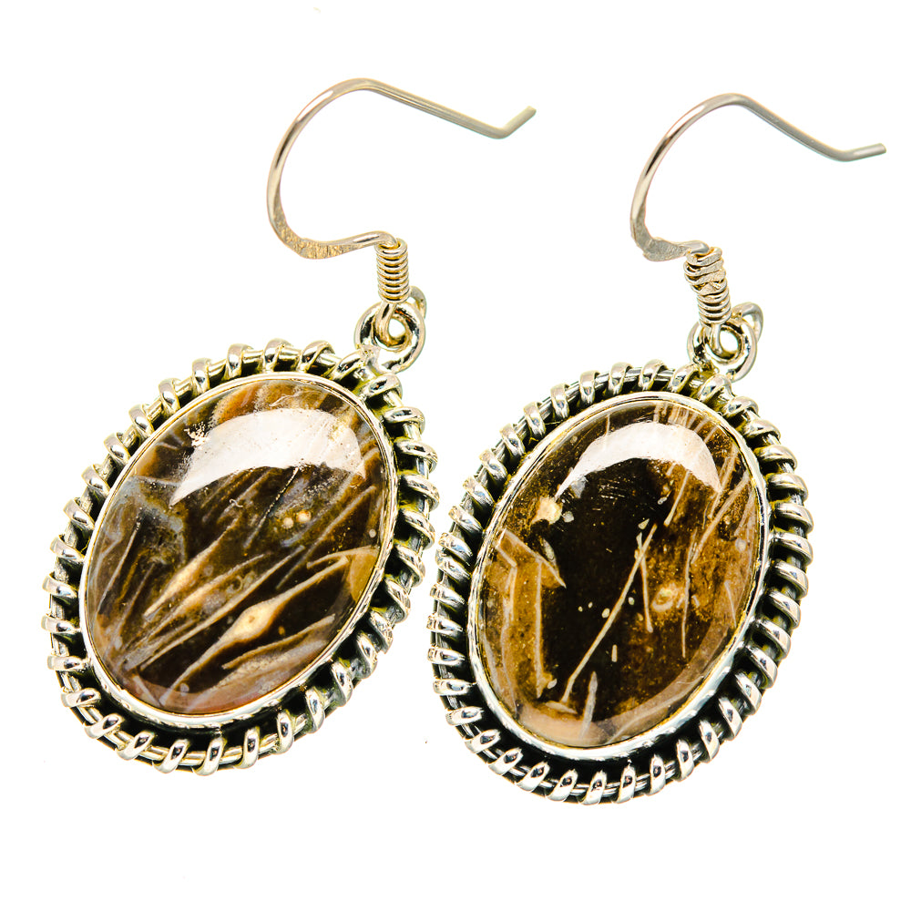 Peanut Wood Jasper Earrings handcrafted by Ana Silver Co - EARR420102