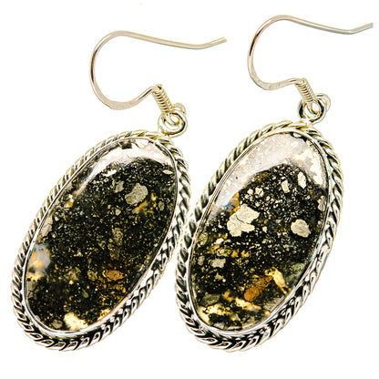 Pyrite Agate Earrings handcrafted by Ana Silver Co - EARR420105