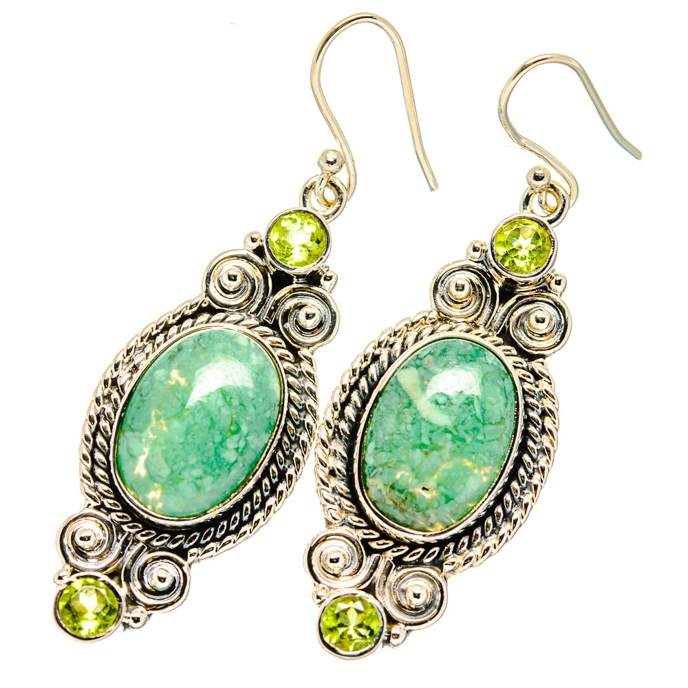 Green Quartz Earrings handcrafted by Ana Silver Co - EARR420110