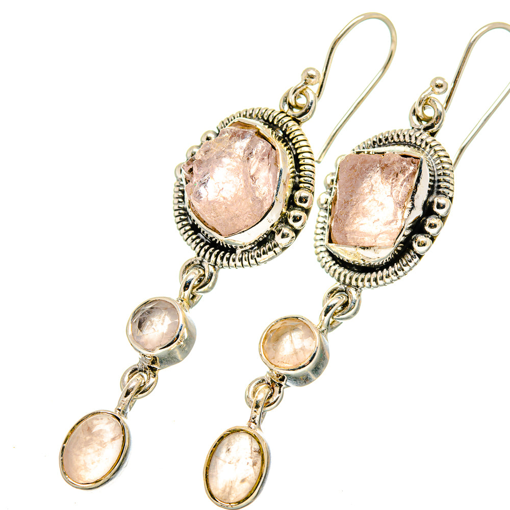 Rose Quartz Earrings handcrafted by Ana Silver Co - EARR420112