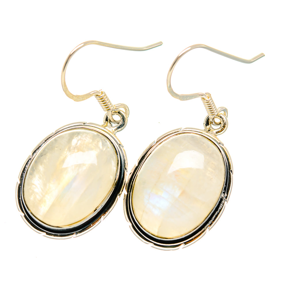 Rainbow Moonstone Earrings handcrafted by Ana Silver Co - EARR420121