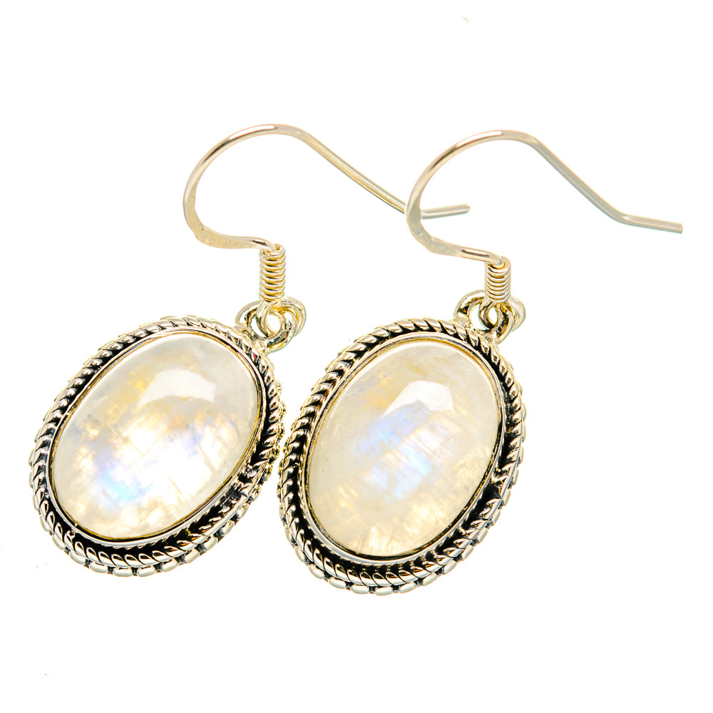 Rainbow Moonstone Earrings handcrafted by Ana Silver Co - EARR420124