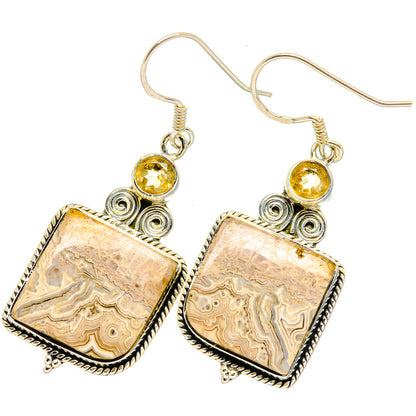Laguna Lace Agate Earrings handcrafted by Ana Silver Co - EARR420128