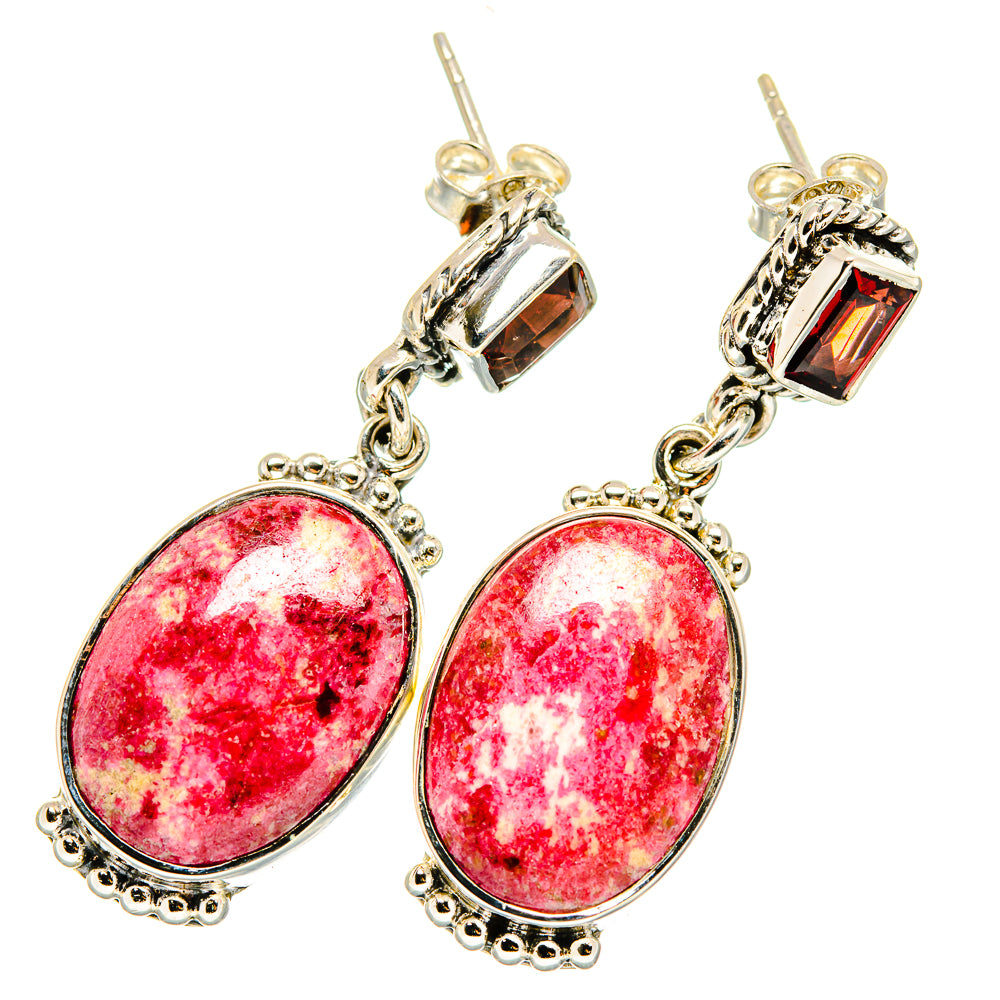 Thulite Earrings handcrafted by Ana Silver Co - EARR420134