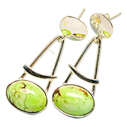 Lemon Chrysoprase Earrings handcrafted by Ana Silver Co - EARR420137
