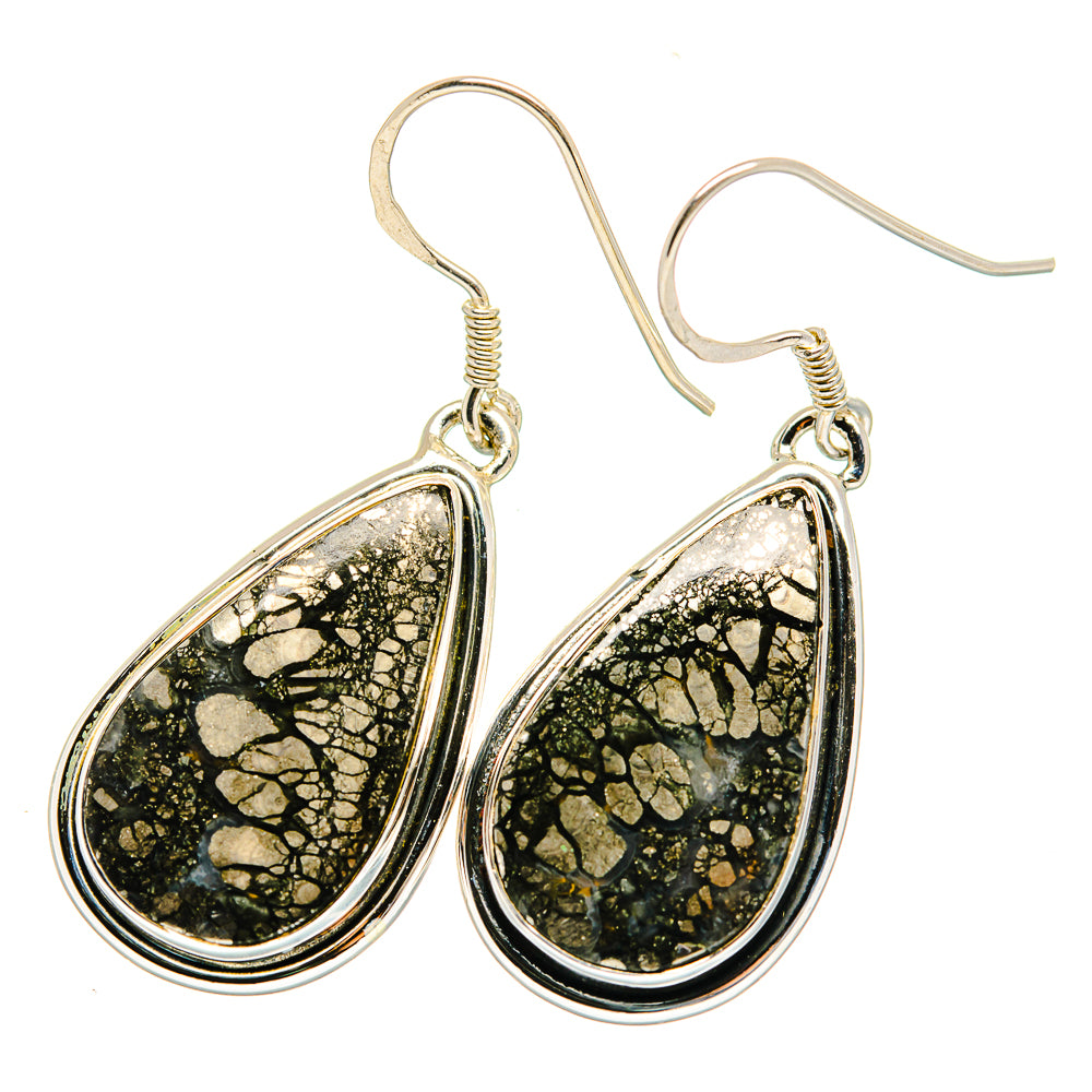 Pyrite Agate Earrings handcrafted by Ana Silver Co - EARR420143
