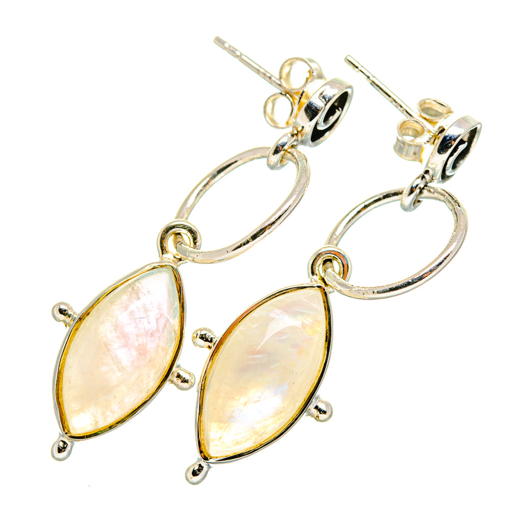 Rainbow Moonstone Earrings handcrafted by Ana Silver Co - EARR420146