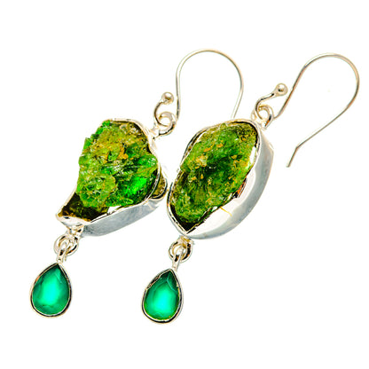 Chrome Diopside Earrings handcrafted by Ana Silver Co - EARR420165