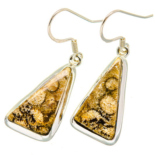 Fossil Coral Earrings handcrafted by Ana Silver Co - EARR420166