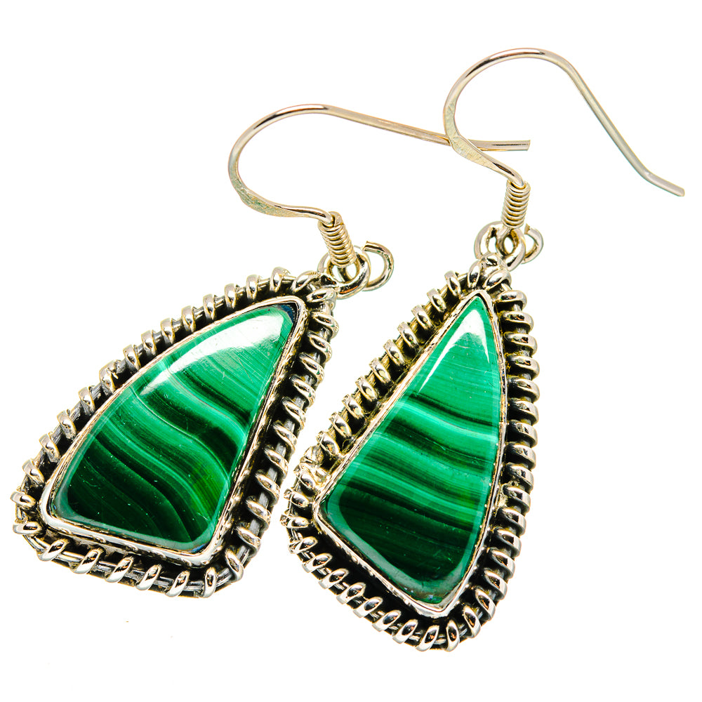 Malachite Earrings handcrafted by Ana Silver Co - EARR420173