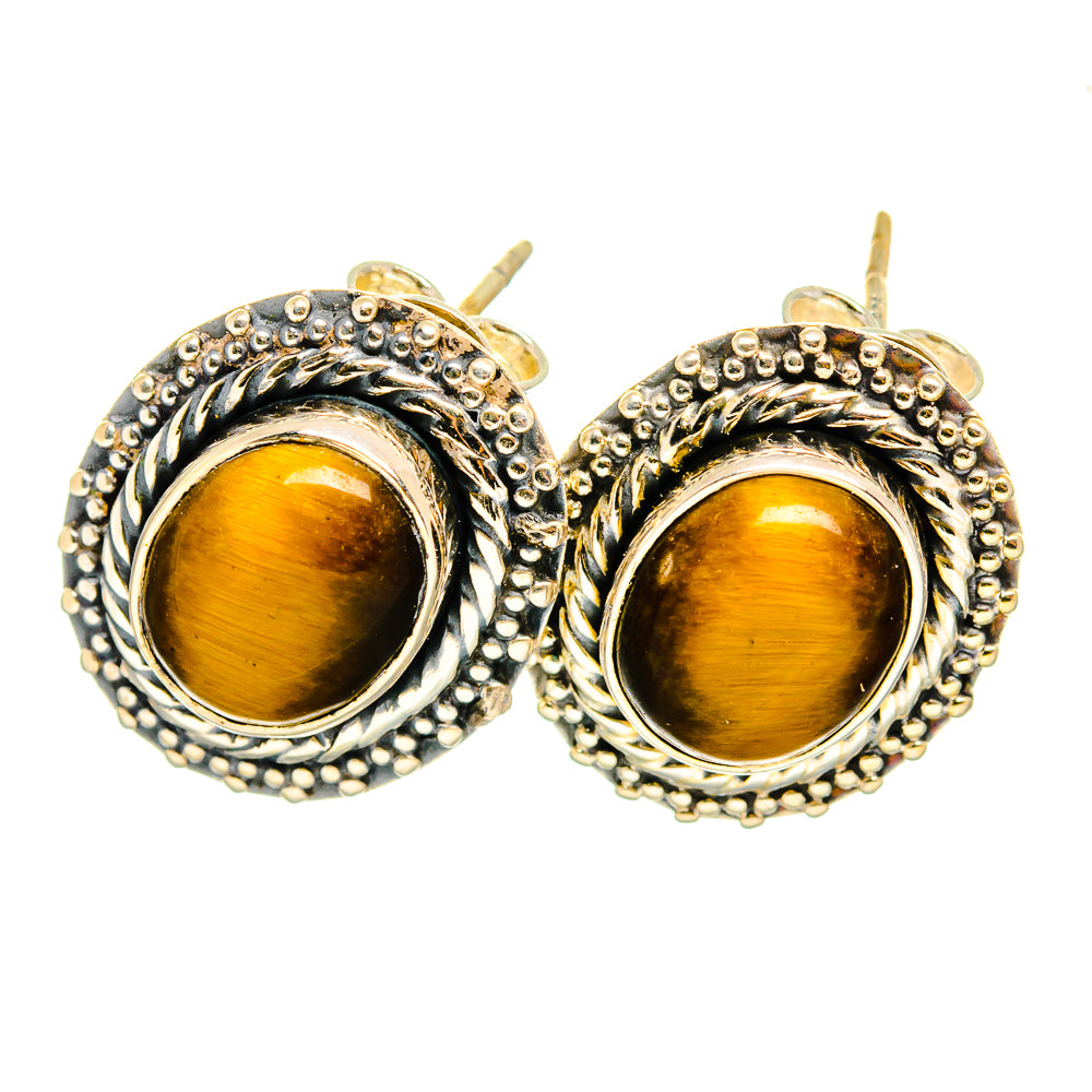 Tiger Eye Earrings handcrafted by Ana Silver Co - EARR420175