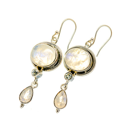 Rainbow Moonstone Earrings handcrafted by Ana Silver Co - EARR420190