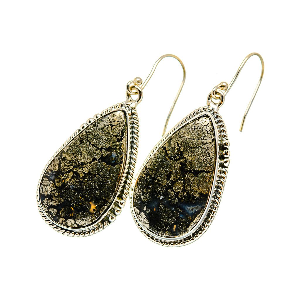 Pyrite Agate Earrings handcrafted by Ana Silver Co - EARR420196