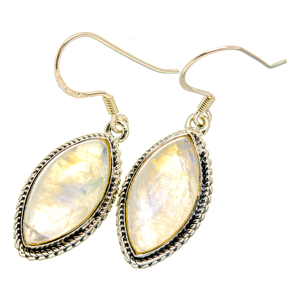 Rainbow Moonstone Earrings handcrafted by Ana Silver Co - EARR420225