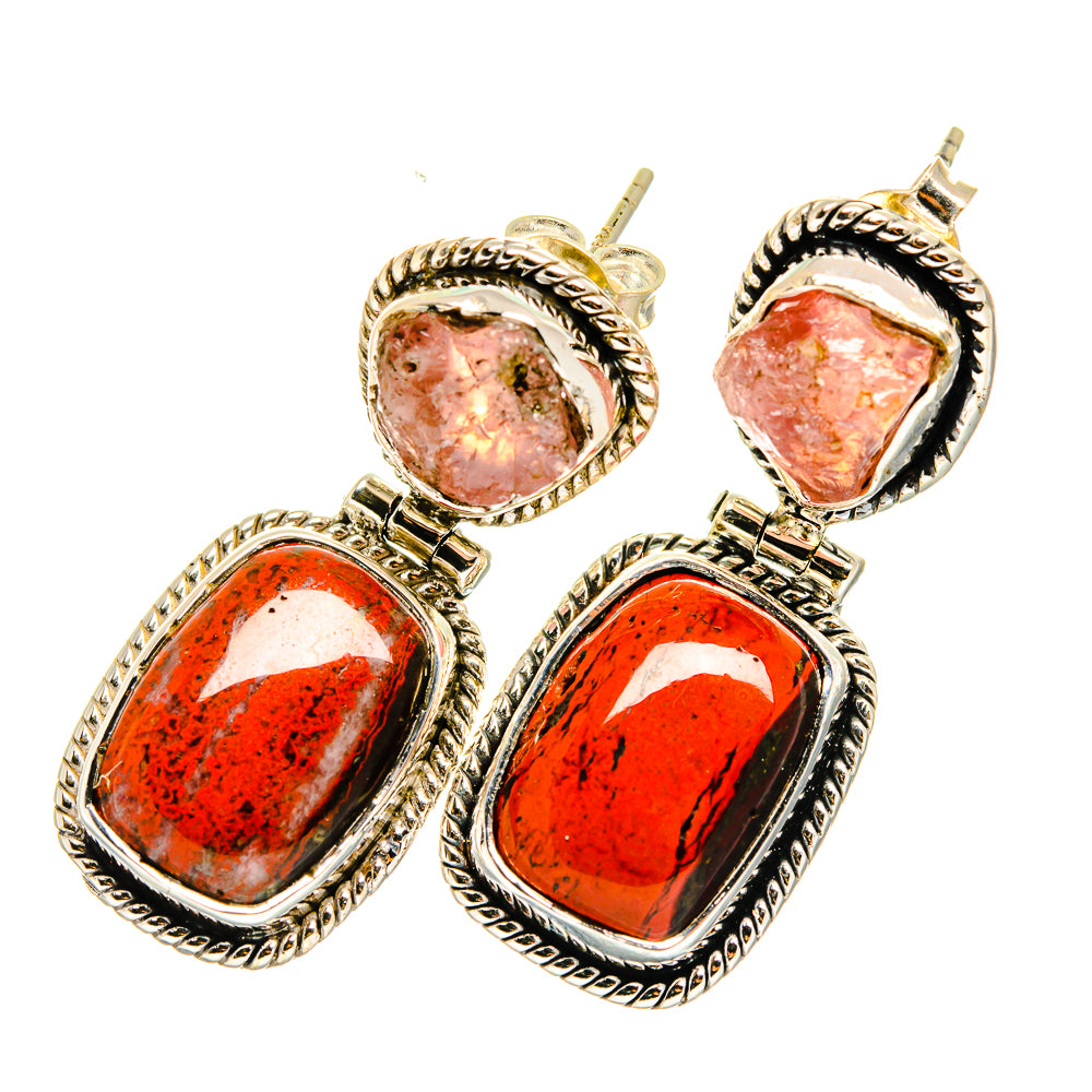 Red Jasper Earrings handcrafted by Ana Silver Co - EARR420232