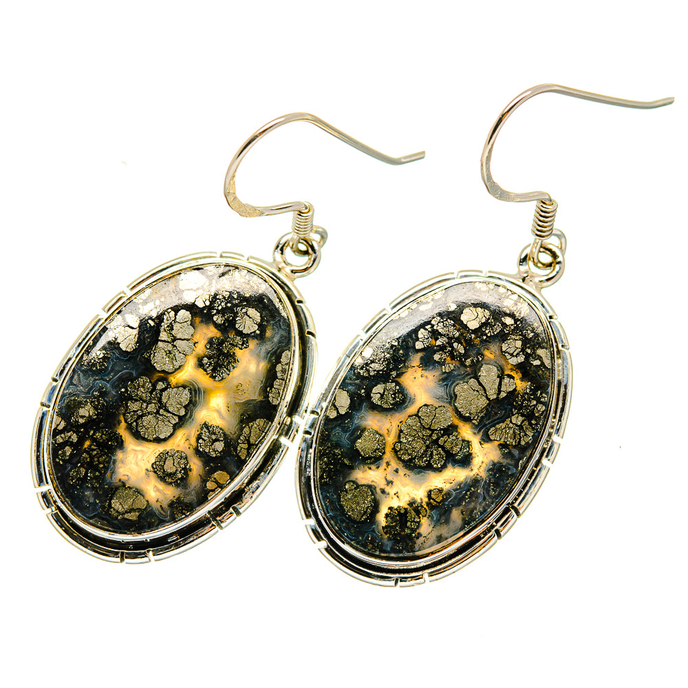 Pyrite Agate Earrings handcrafted by Ana Silver Co - EARR420238