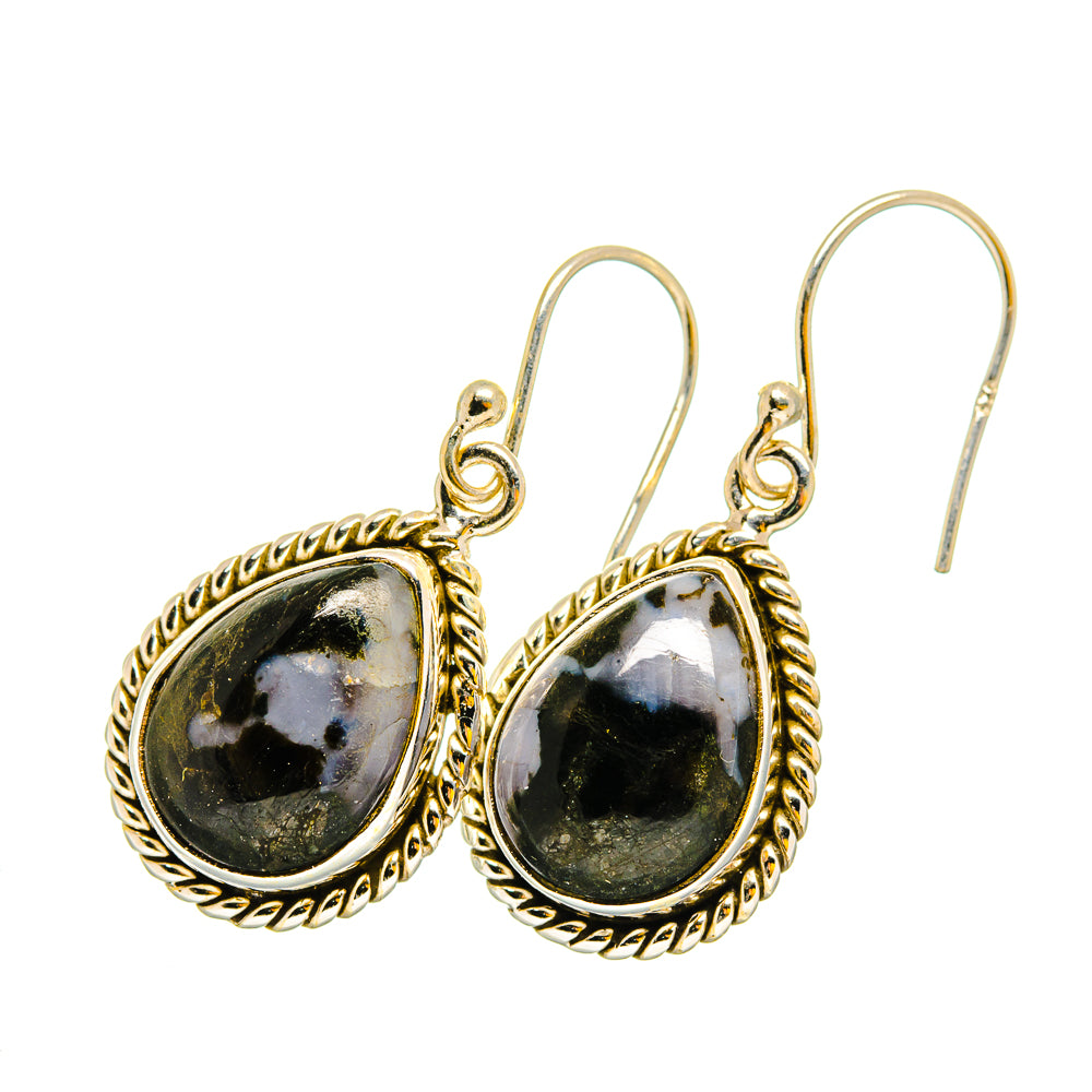 Gabbro Stone Earrings handcrafted by Ana Silver Co - EARR420260 - Photo 2