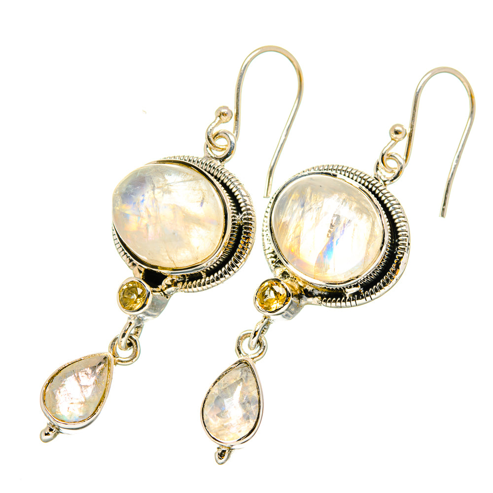 Rainbow Moonstone Earrings handcrafted by Ana Silver Co - EARR420272