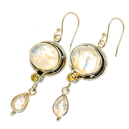 Rainbow Moonstone Earrings handcrafted by Ana Silver Co - EARR420272