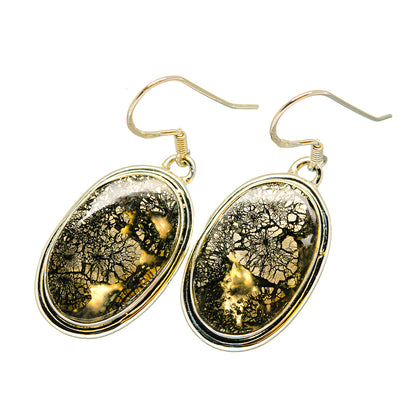 Pyrite Agate Earrings handcrafted by Ana Silver Co - EARR420277