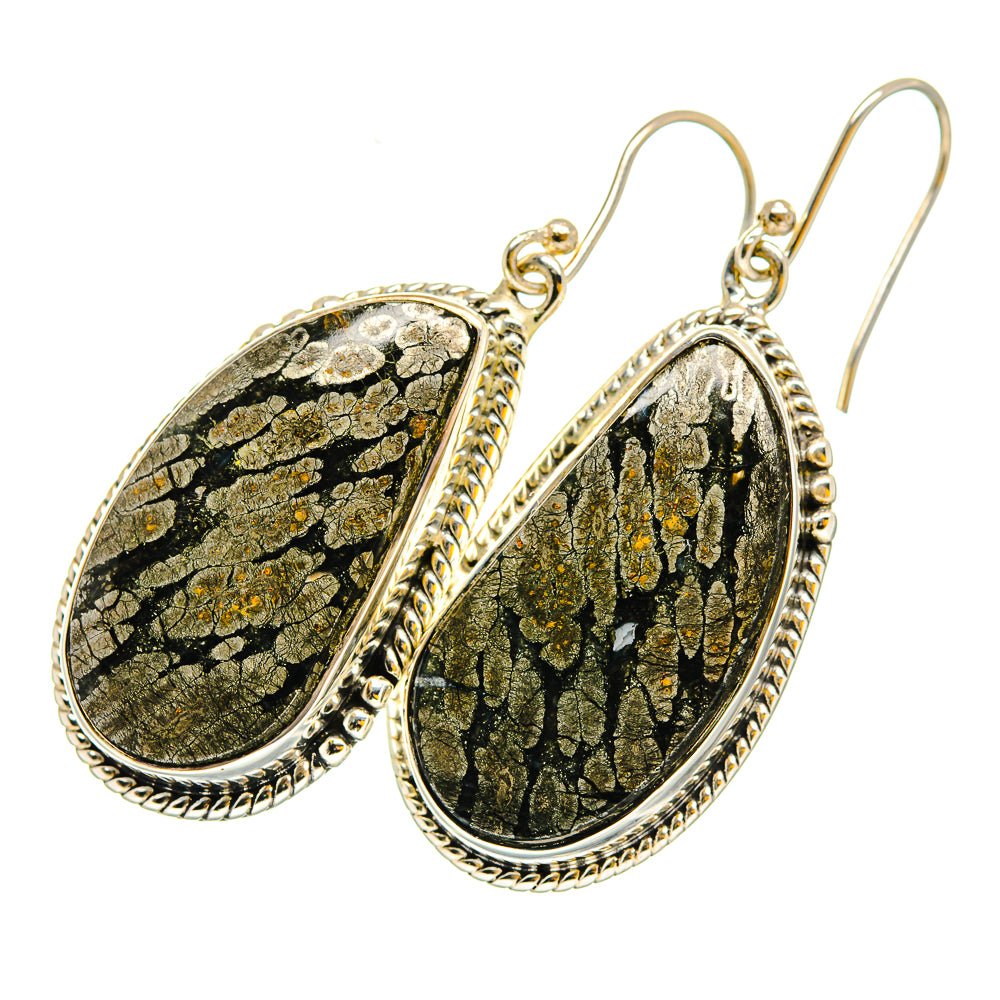 Pyrite Agate Earrings handcrafted by Ana Silver Co - EARR420279