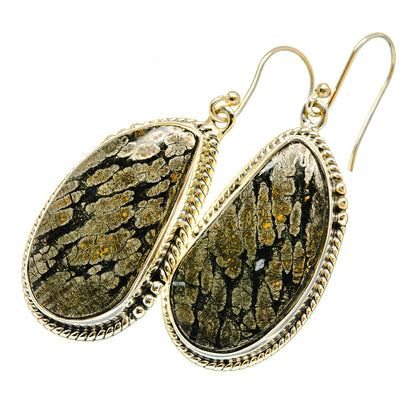 Pyrite Agate Earrings handcrafted by Ana Silver Co - EARR420279