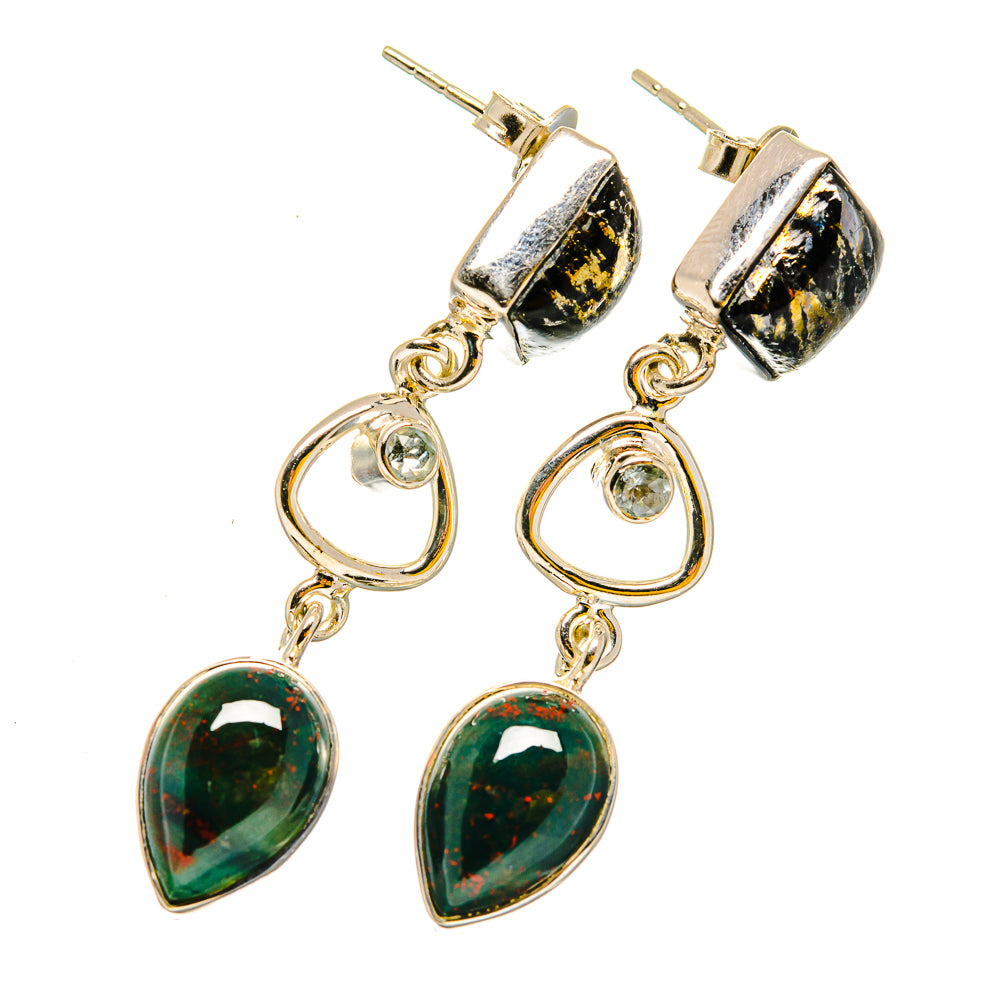 Pyrite Agate Earrings handcrafted by Ana Silver Co - EARR420282