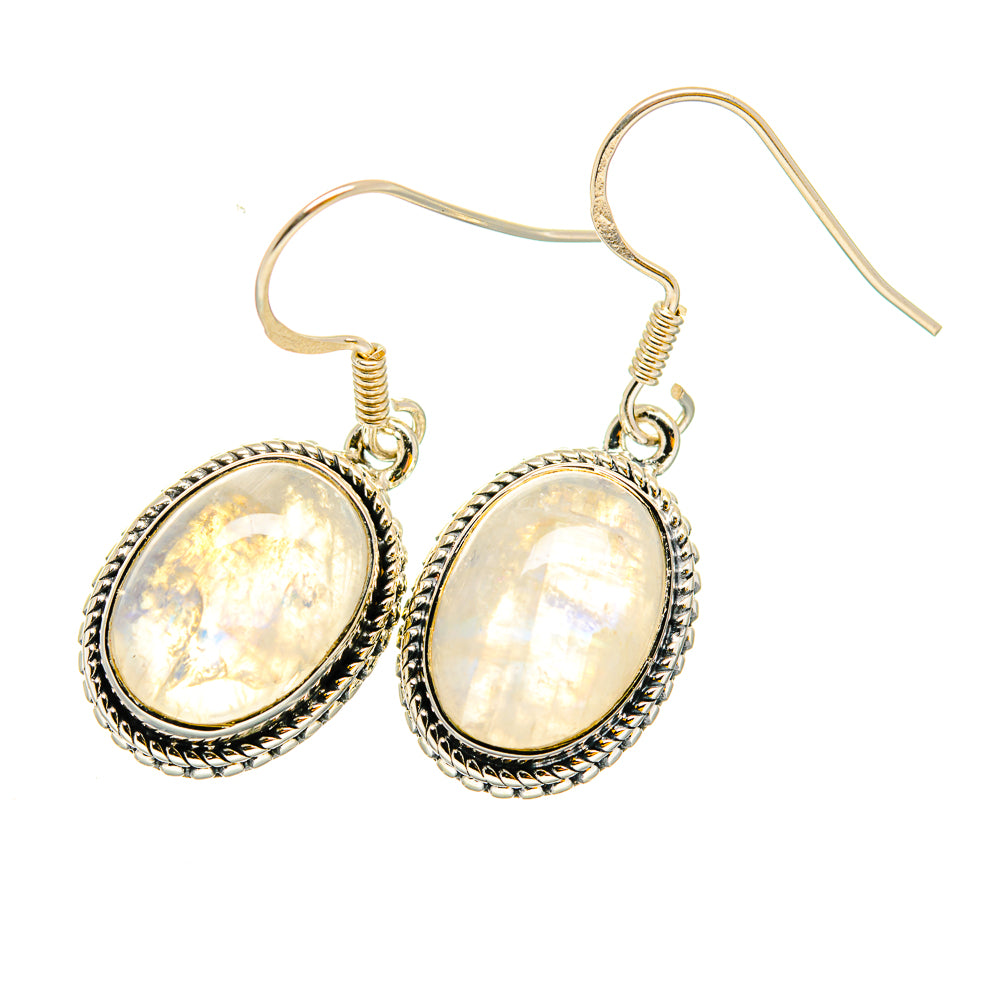 Rainbow Moonstone Earrings handcrafted by Ana Silver Co - EARR420284