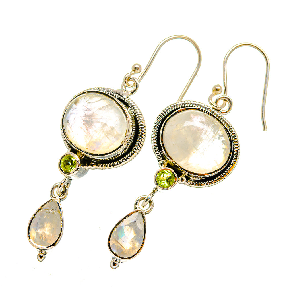 Rainbow Moonstone Earrings handcrafted by Ana Silver Co - EARR420291