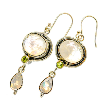Rainbow Moonstone Earrings handcrafted by Ana Silver Co - EARR420291